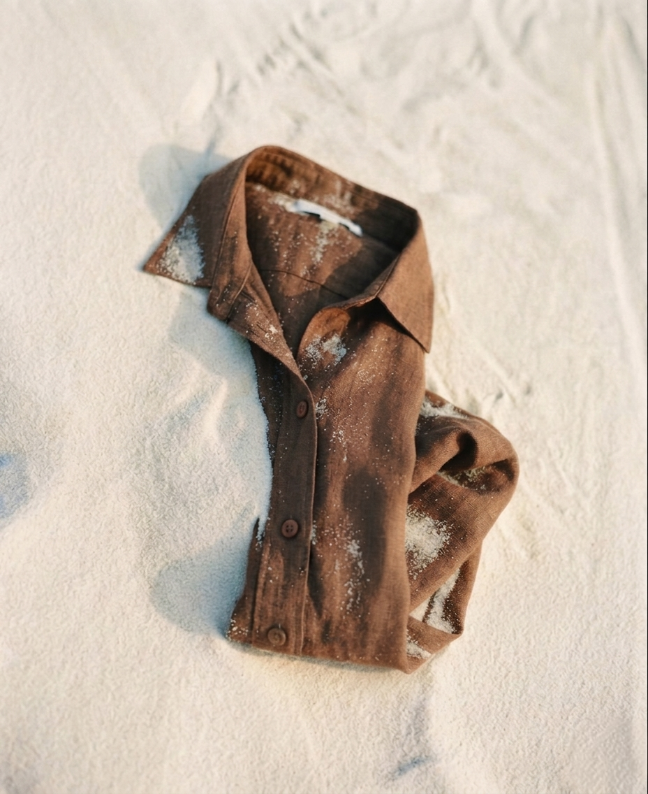 GOLDEN BROWN LINEN SHIRT